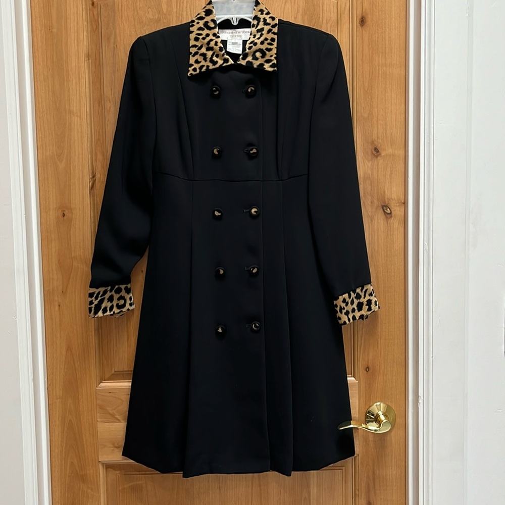 Jones New York dress. Black coat dress with accents